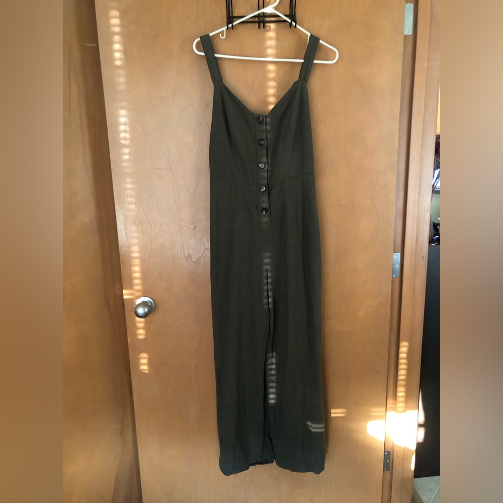 Wild fable Button-Front Olive Green Jumpsuit size M